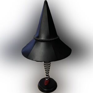 Wizard of Oz Black Witch Hat Lamp with Striped Base